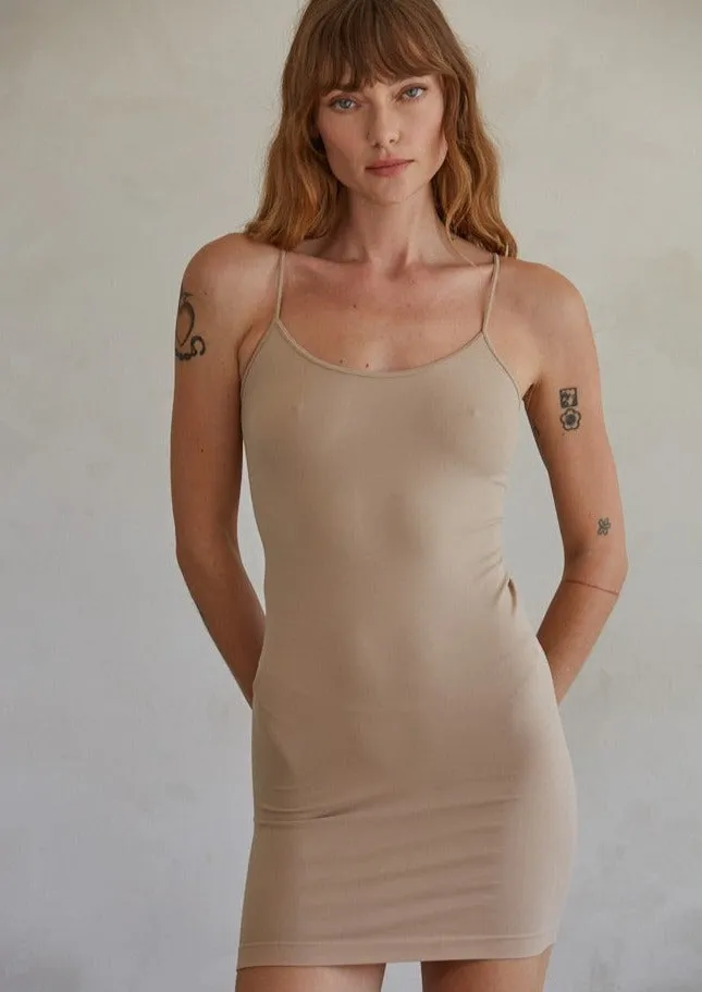 Basic Slip Dress, Light Taupe/Nude