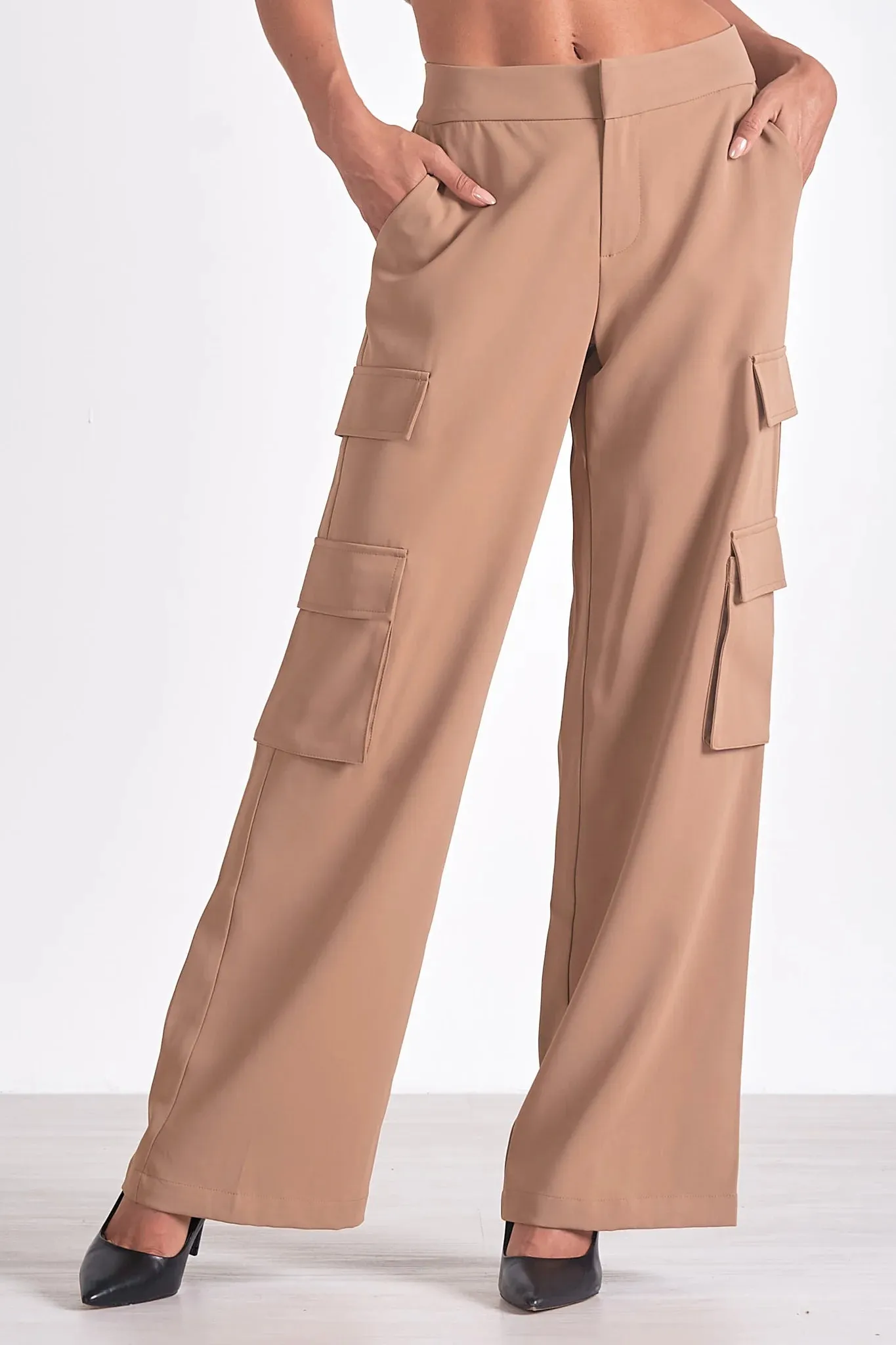 Elan Raja Wide Leg Trousers - Tan