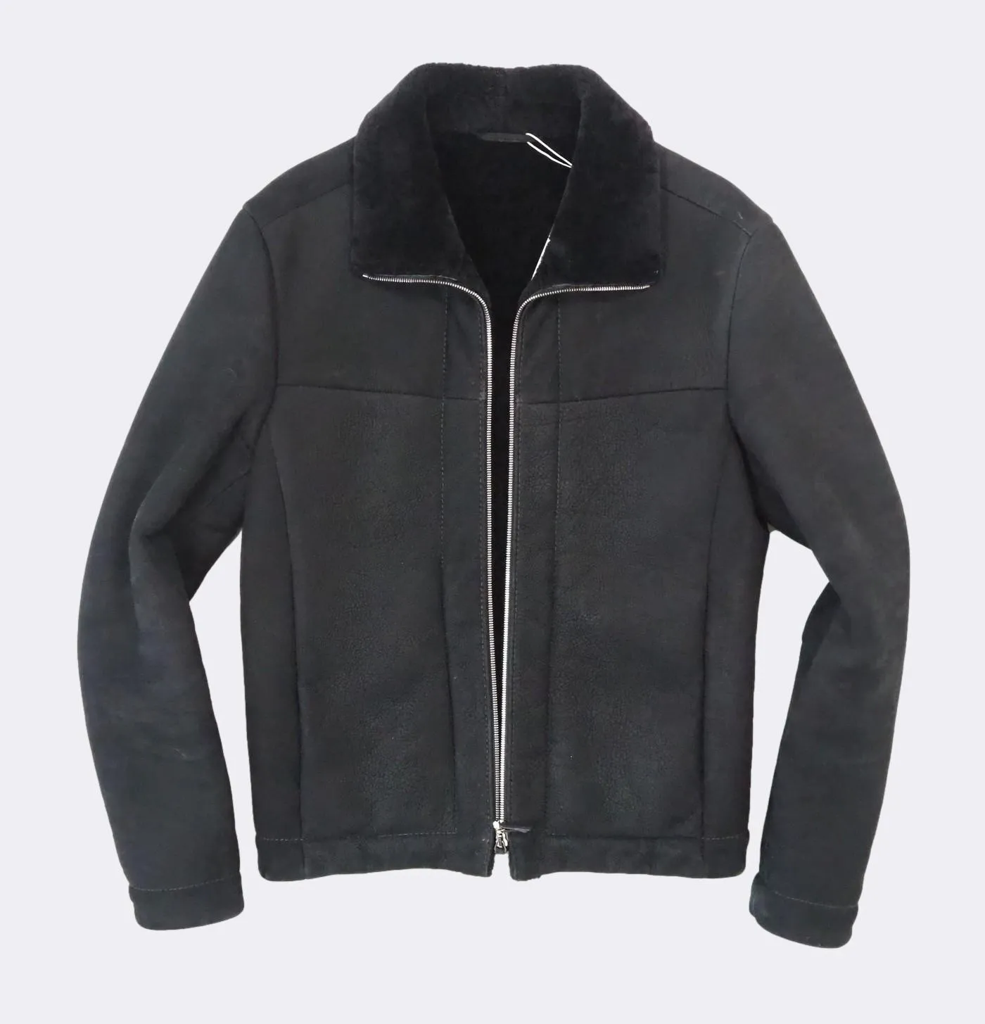 Shearling Leather Zip Jacket